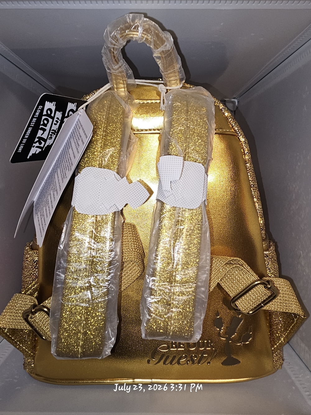 Loungefly Gold Sequin Lumiere Backpack - Picture 2 of 2